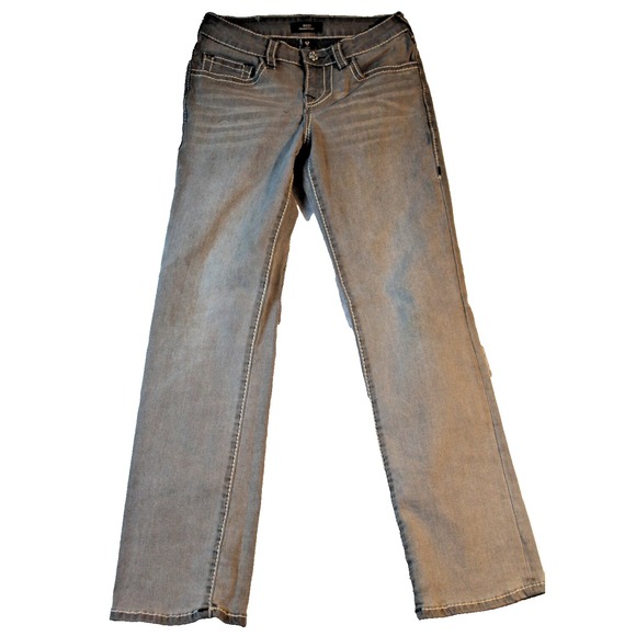 True Religon Grey Washed Girls size 12 Ricky Relaxed Straight Jean - Picture 1 of 5